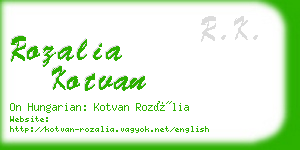 rozalia kotvan business card